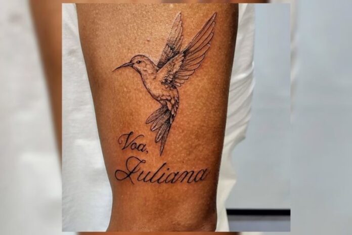 Pai de Juliana Marins faz homenagem com tatuagem de beija-flor_ “Voa”
