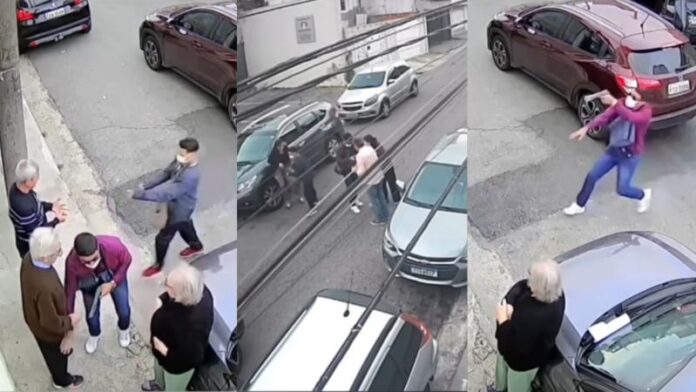 Vídeo_ dupla assalta idosos e depois casal no mesmo local em Santo André