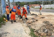 Frente de trabalho realiza manutenção superficial e recuperação de infraestrutura na zona norte
