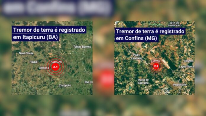 Tremores de terra são registrados em cidades de BA e MG no mesmo dia