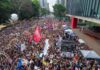 Manifestantes se reúnem na Avenida Paulista contra o feminicídio no Brasil