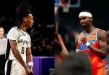 Thunder e Spurs vencem e se enfrentarão na semifinal da NBA Cup