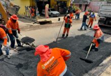 Ruas do bairro Tarumã recebem melhoria na mobilidade com serviços de recuperação asfáltica da prefeitura