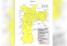 Cidade de São Paulo entra em estado de atenção para chuva forte