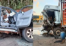 Acidente entre caminhão e caminhonete deixa 3 mortos em Chapecó (SC)