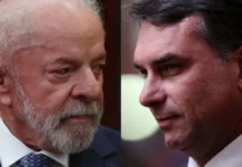 Lula (PT) lidera as estimativas de intenção de voto sobre Flávio Bolsonaro (PL) para 2026, em uma disputa que deve reeditar a polarização de quatro anos atrás.