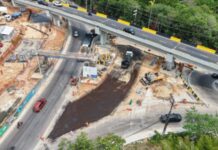 Seminf realiza pavimentação de trecho da rotatória que integra o complexo viário Passarão